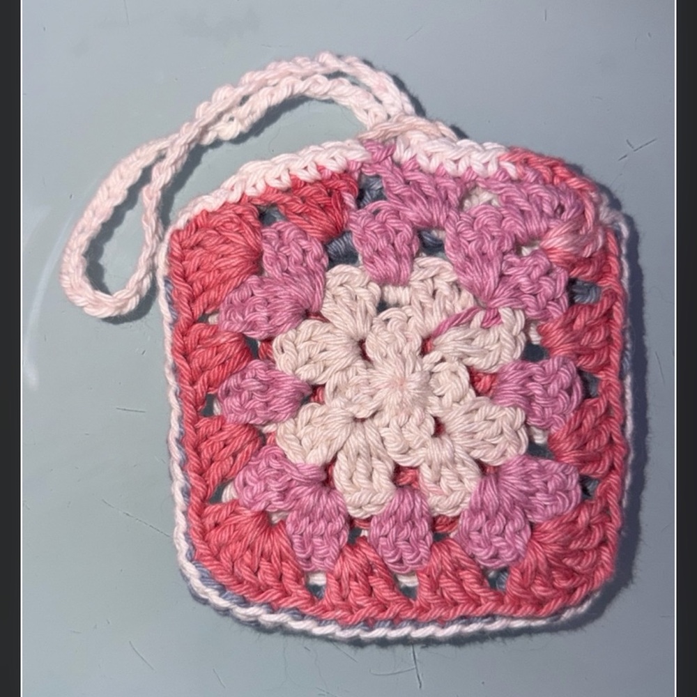 Elegant Crochet Pink and purple pouch